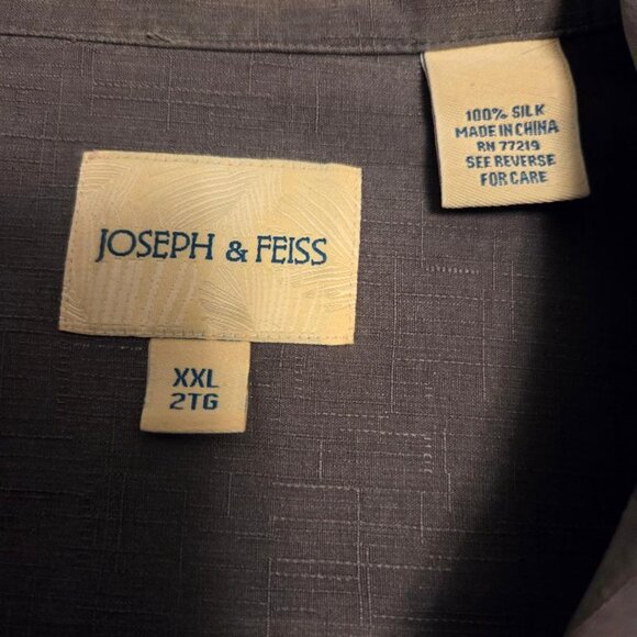 Joseph & Feiss Mens Silk Shirt Short Sleeve Button Down Slate Green Size XXL 2TG - Picture 5 of 7